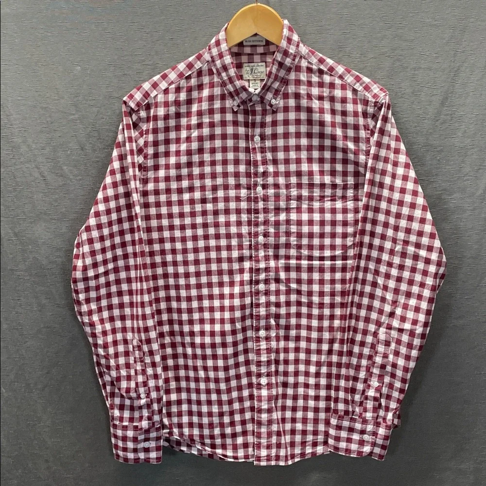 J. Crew Red and White Checkered‎ Casual Button Down Shirt